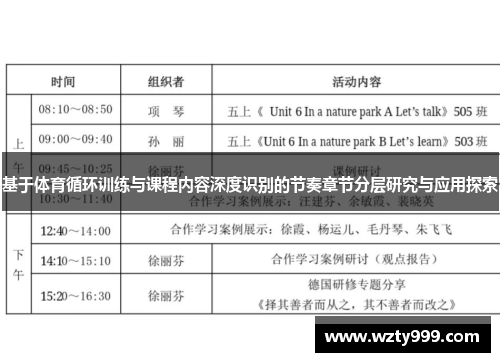 基于体育循环训练与课程内容深度识别的节奏章节分层研究与应用探索